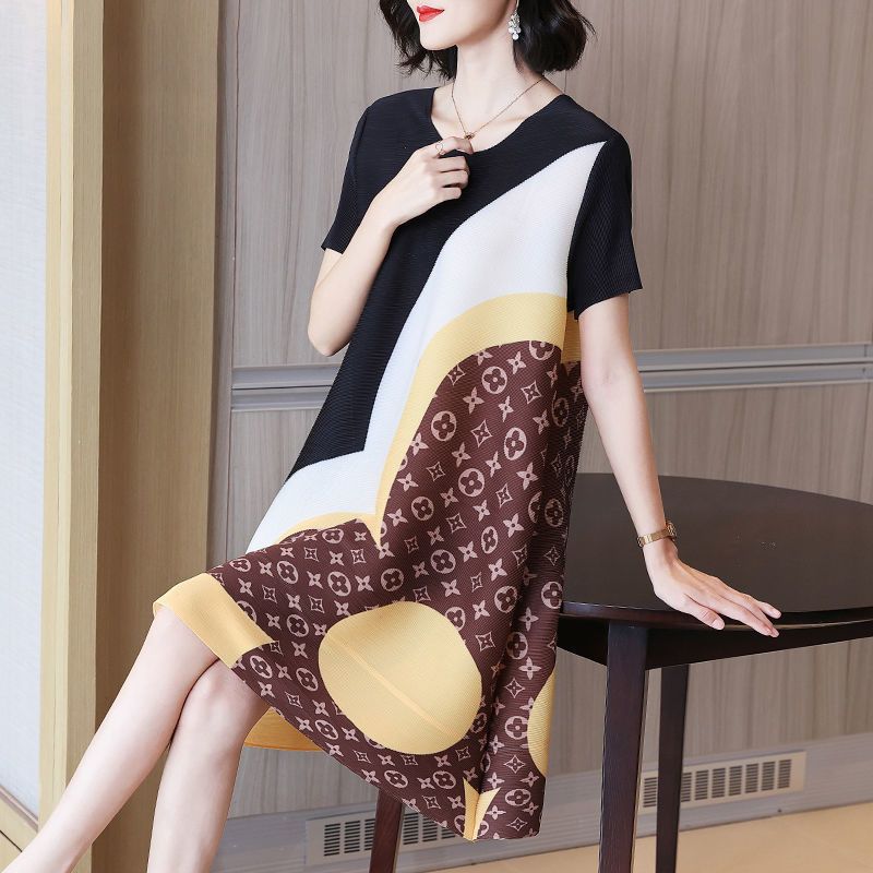 Fashion printed pleated dress PD10062007