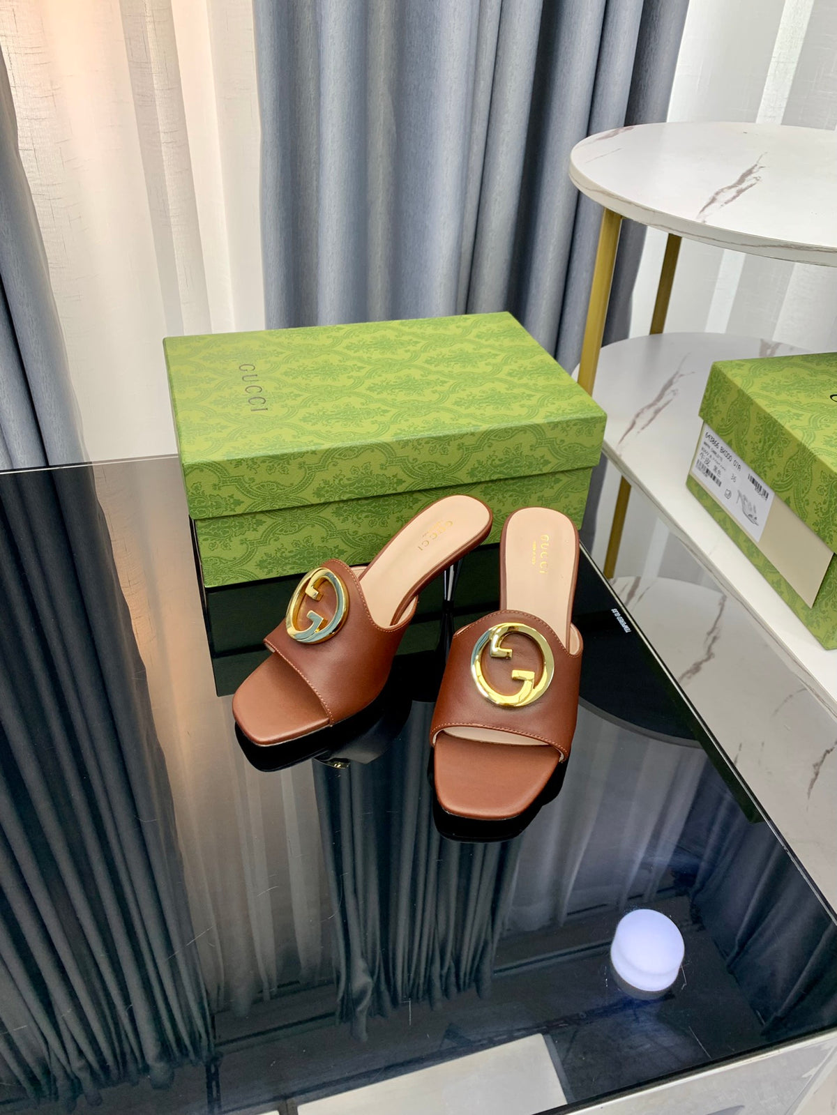 Gucc1 top fashion stiletto slippers 0724030804