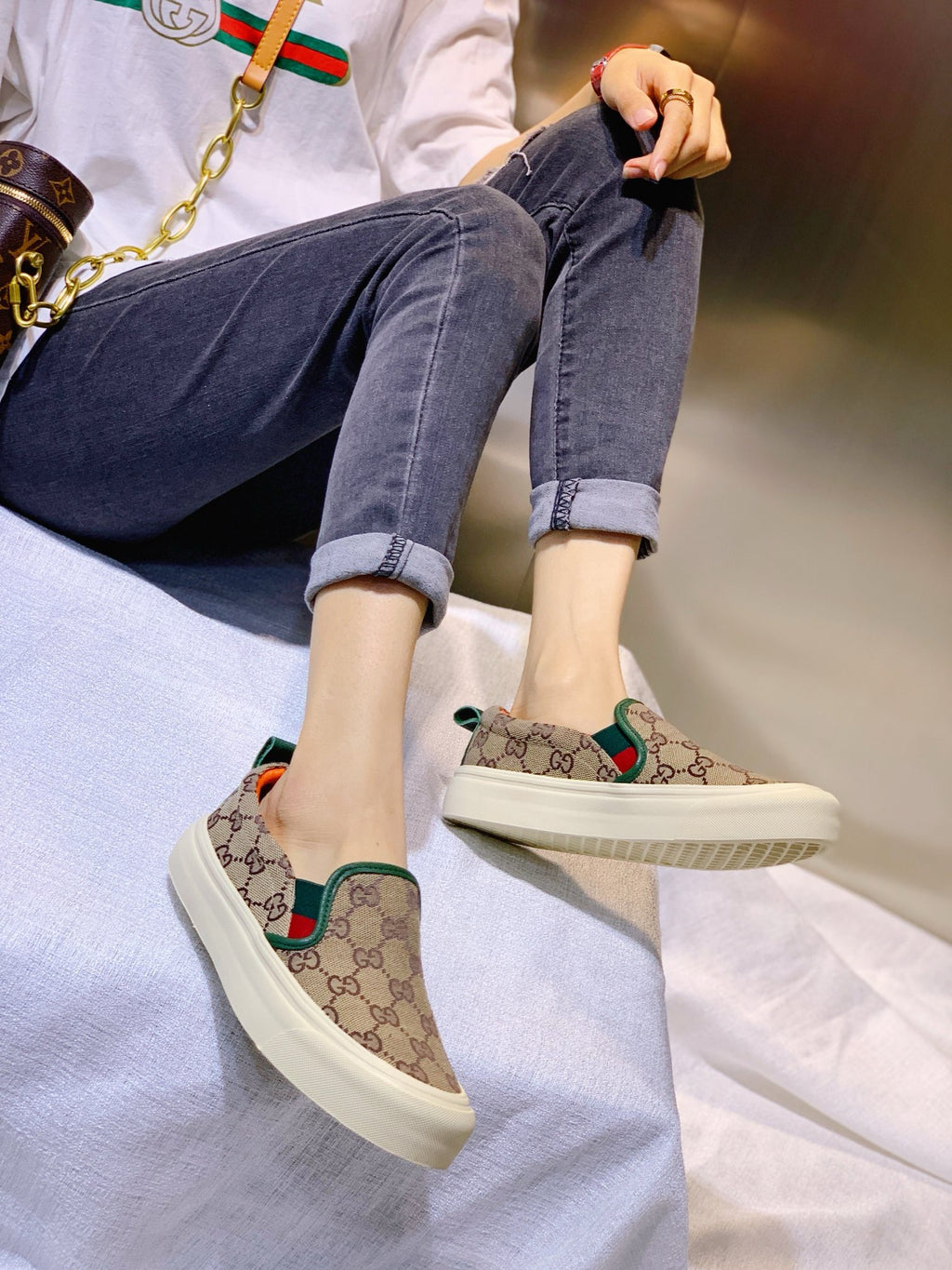 G24ss new fashion ladies printed loafers 0724073103