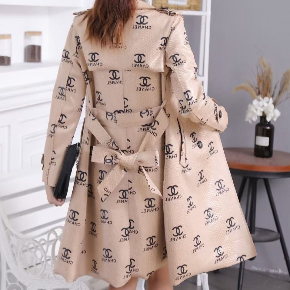 Fashion new leather trench coat PD1023071704