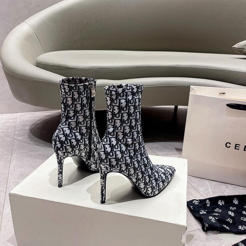 Fashion New Versatile High Heel Short Boots 1023120517