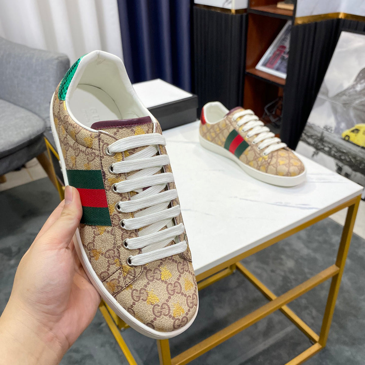 Khaki Classic Print Shoes XC0723050201