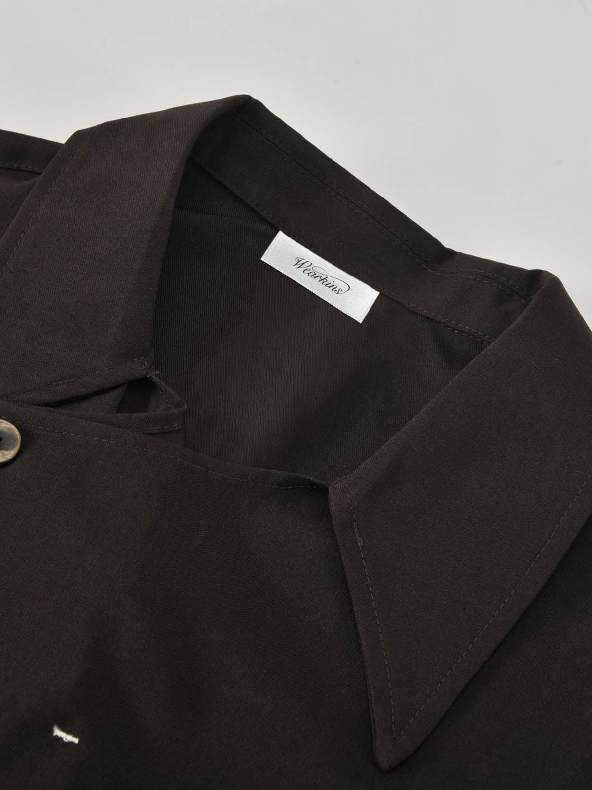 Convertible Collar Asymmetric Short Sleeve Shirt｜KINS CLASS