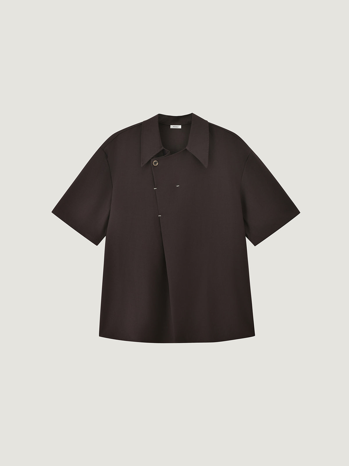 Convertible Collar Asymmetric Short Sleeve Shirt｜KINS CLASS