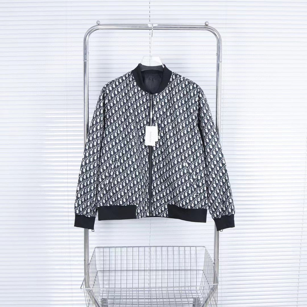 New style double-layered two-color baseball uniform cardigan jacket with old flower all over printing XC0823092717