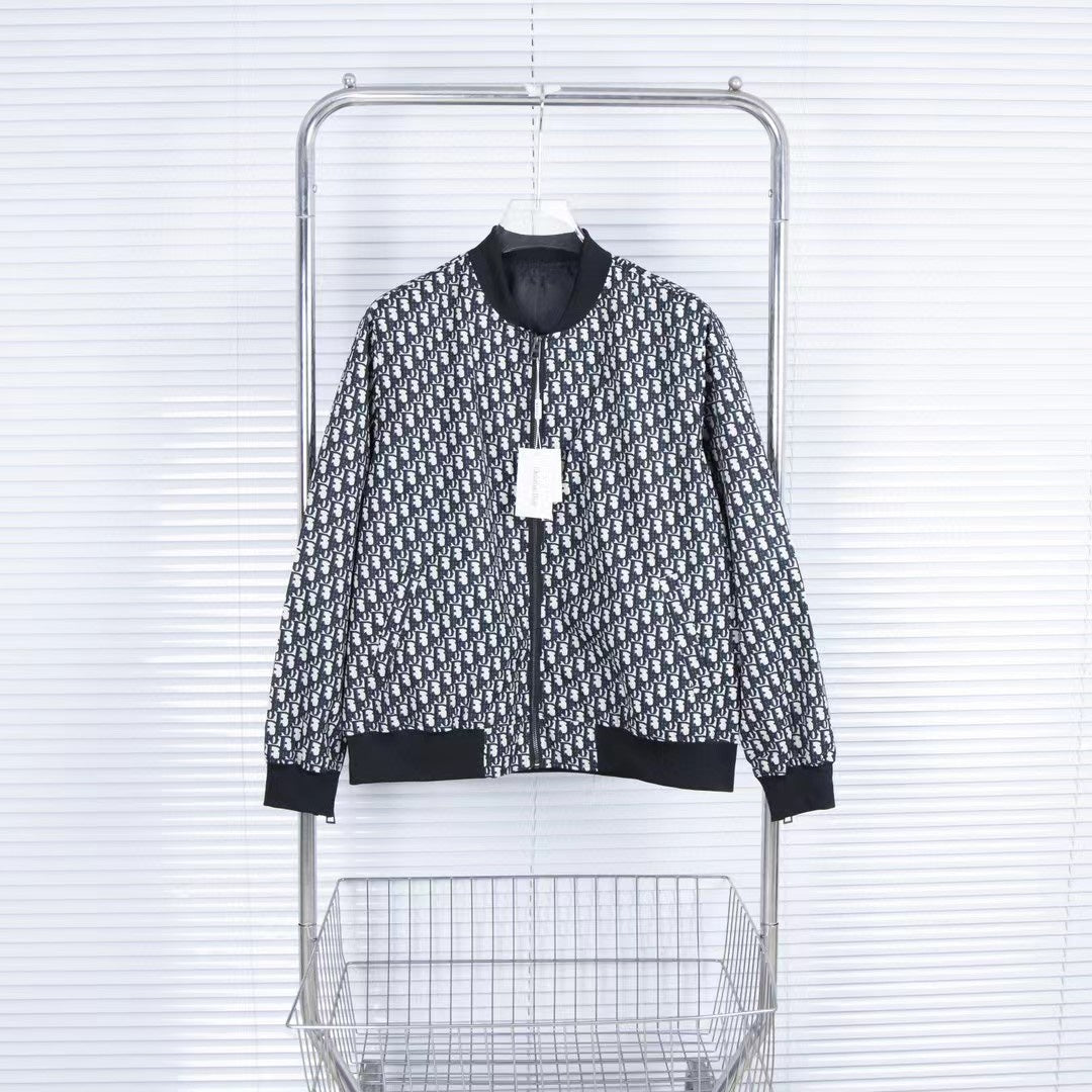 New style double-layered two-color baseball uniform cardigan jacket with old flower all over printing XC0823092717