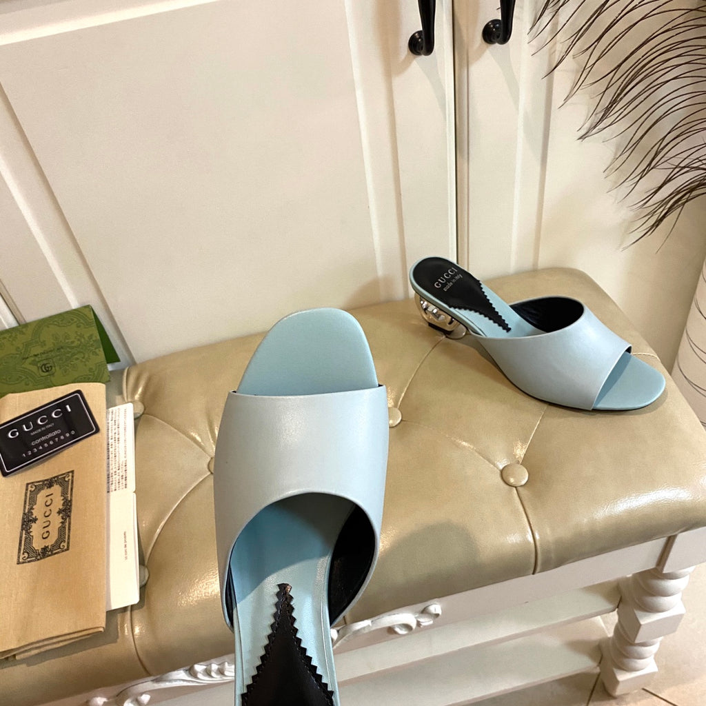 Gucc1 top fashion heel slippers 0724030803