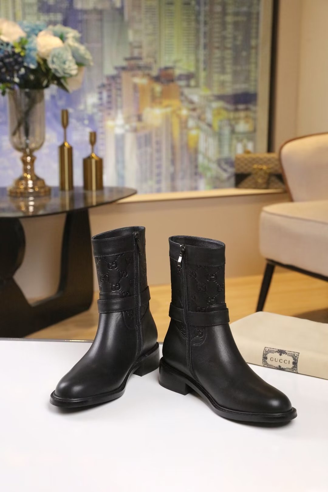 Trendy new double G metal buckle boots XC0823101001