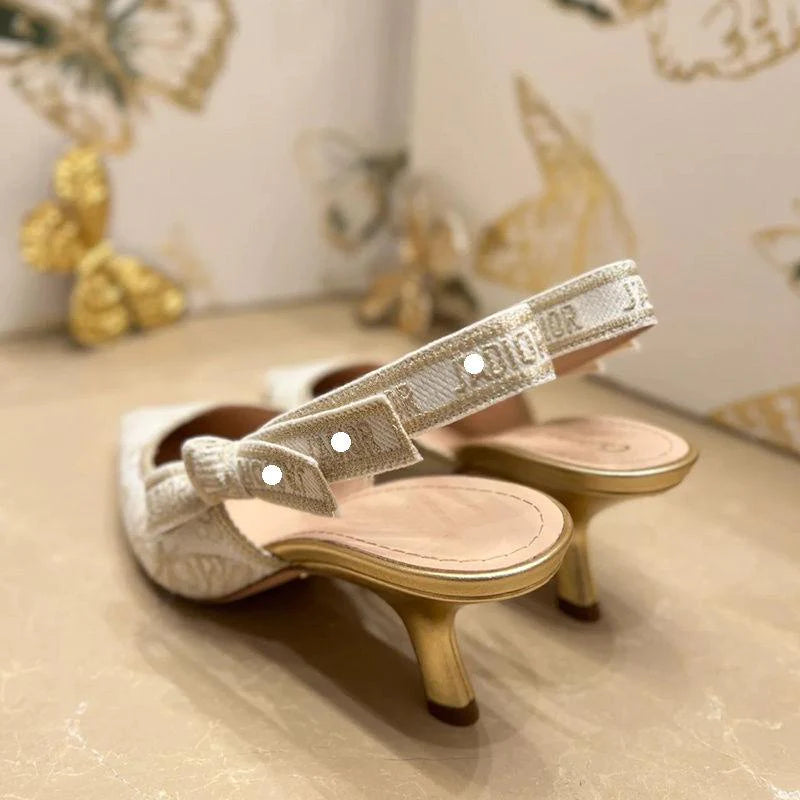 Pure Color D logo Handmade elegant Women's High Heeled PD05202422706