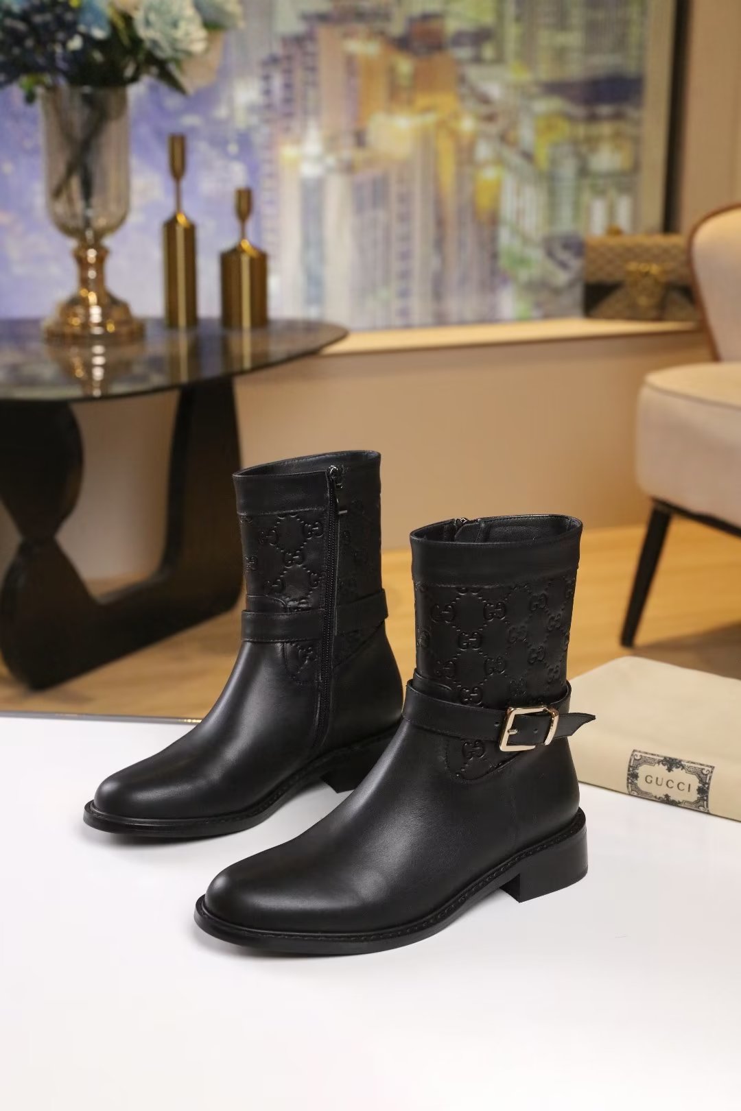 Trendy new double G metal buckle boots XC0823101001