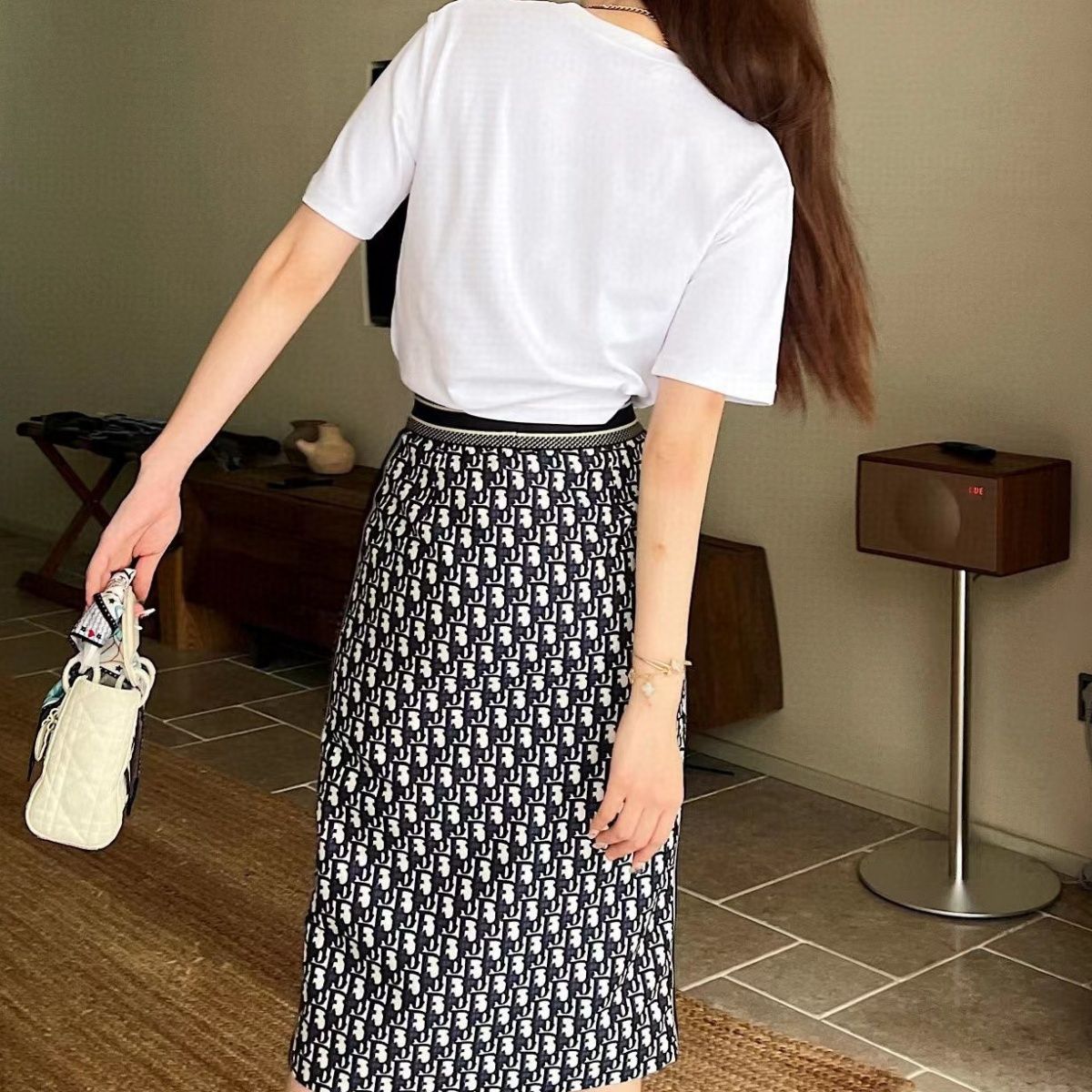New style front center zipper side letter skirt women PD10041324
