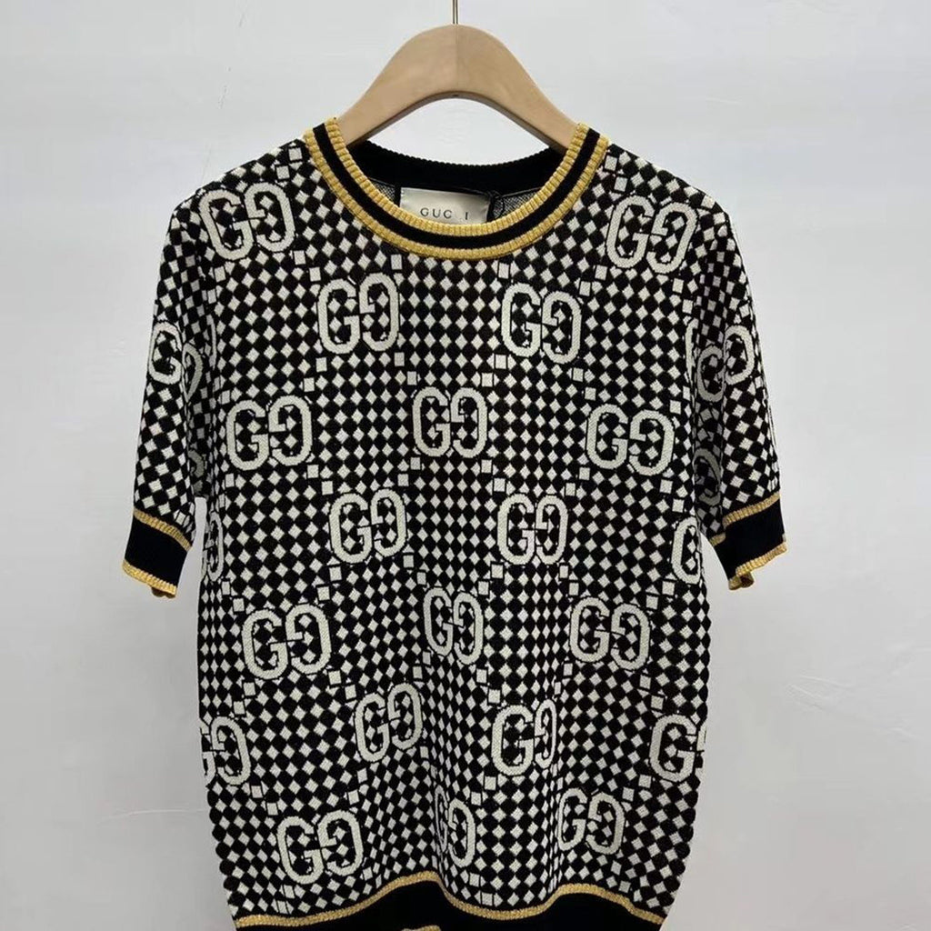 Fashion Knitted Round Neck Short Sleeves PD10062745