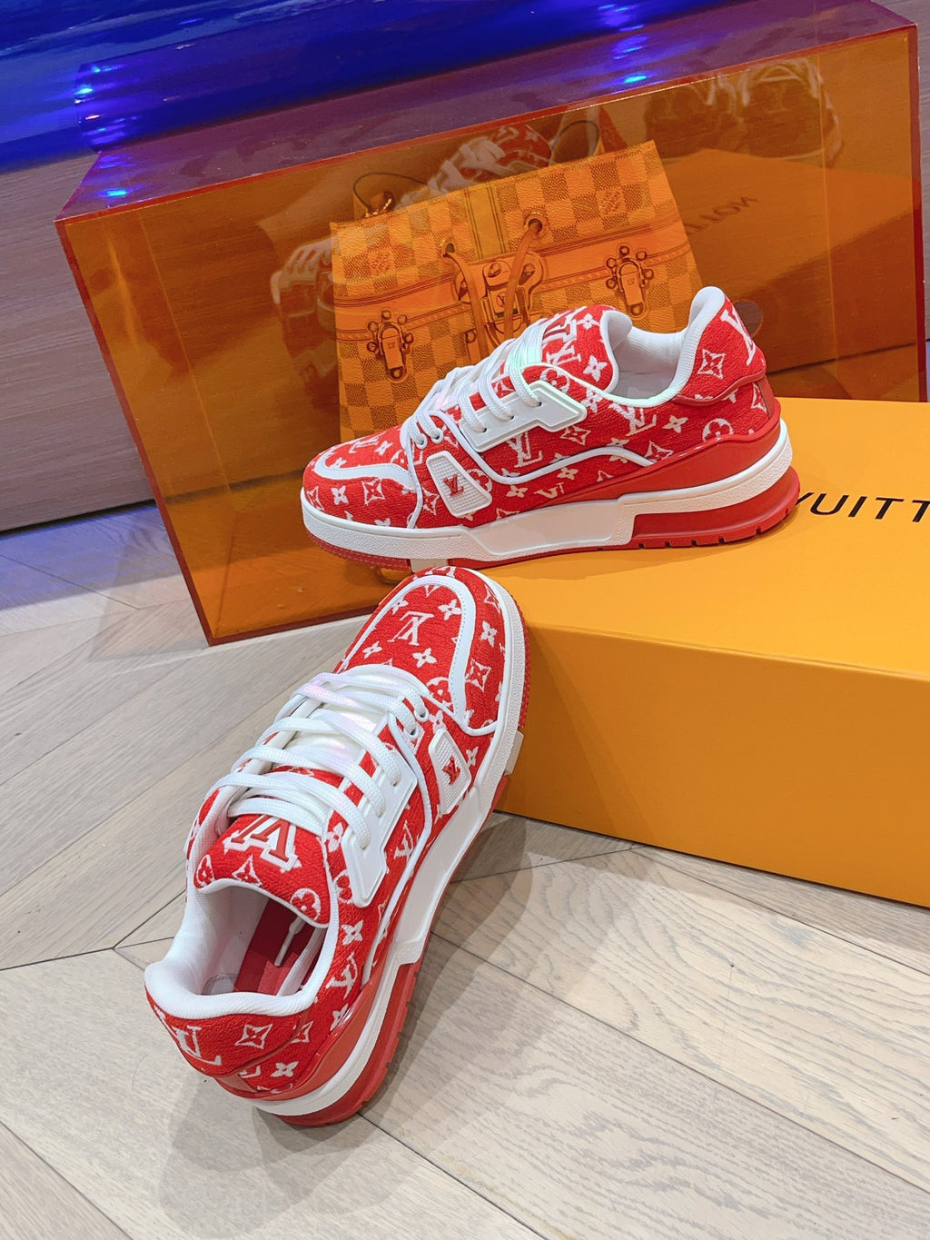 L couple limited series casual denim print sneakers 0725012402