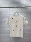 L fashion short-sleeved knitted top 0725022809