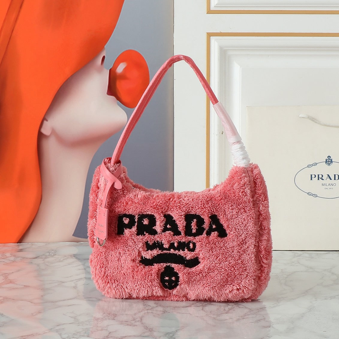 P Fashion Terry Fabric Tote Bag 0724122411