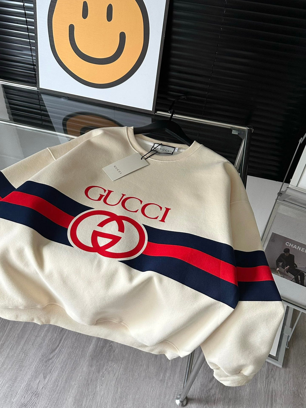 Contrast color band crew neck sweatshirt XC0823092710