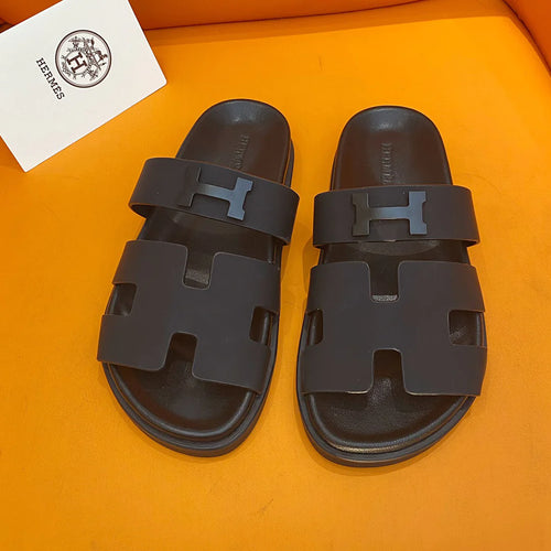 Classic H logo buckle with Velcro flat sandals and slippers for both men and women 1024032002