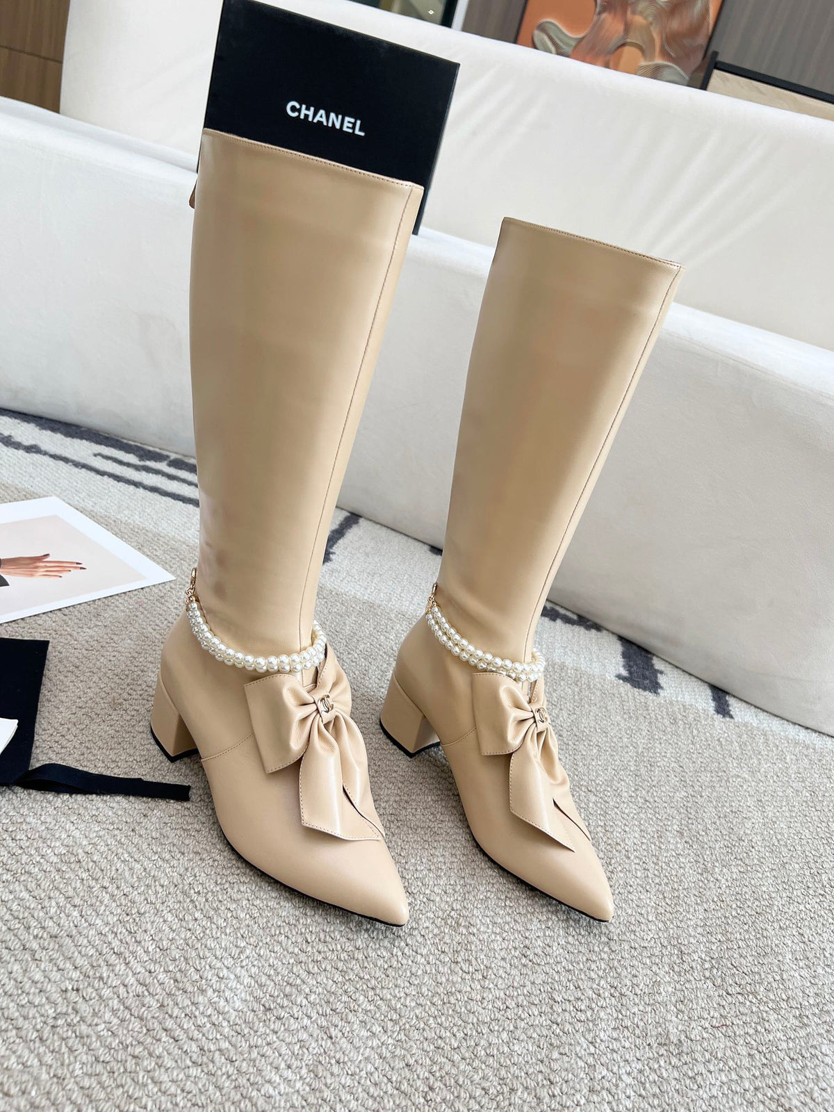 Zipper Pearl Boots 0724090507