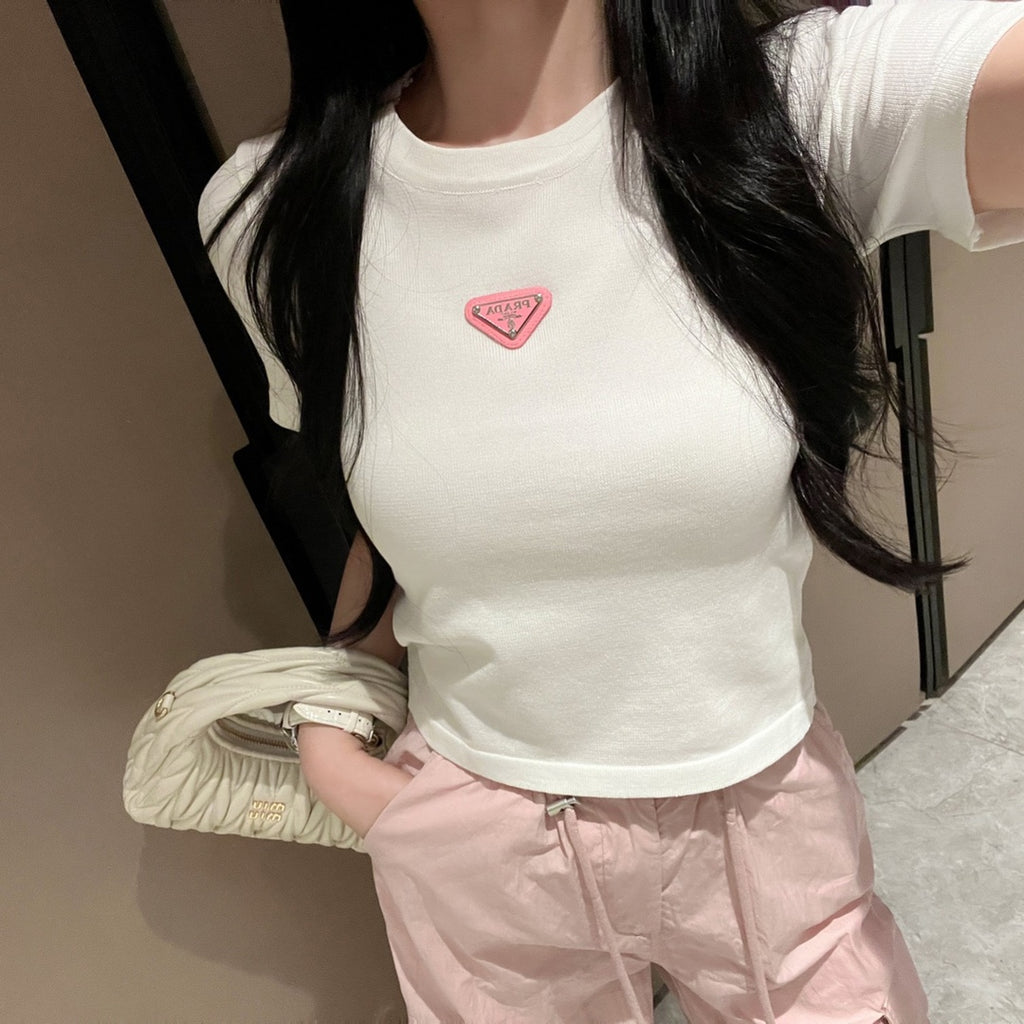 P 24ss new ice silk knitted short sleeves 0724071813