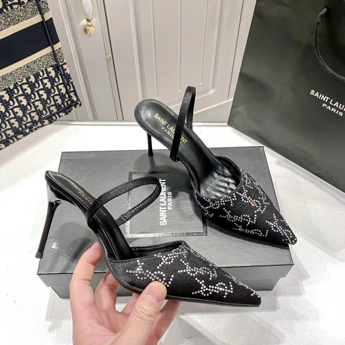 New high heels mesh pointed sandals 1025041111