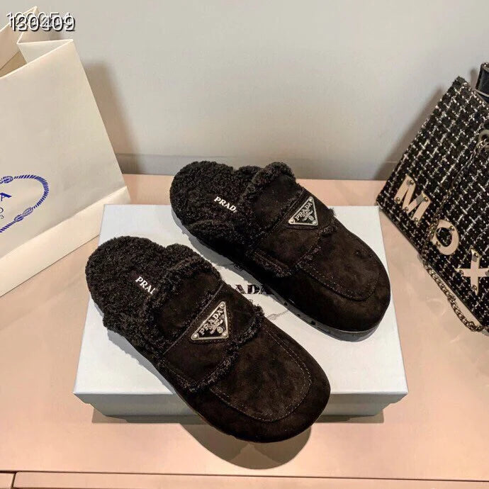Fur slippers flat shoes 1024100806