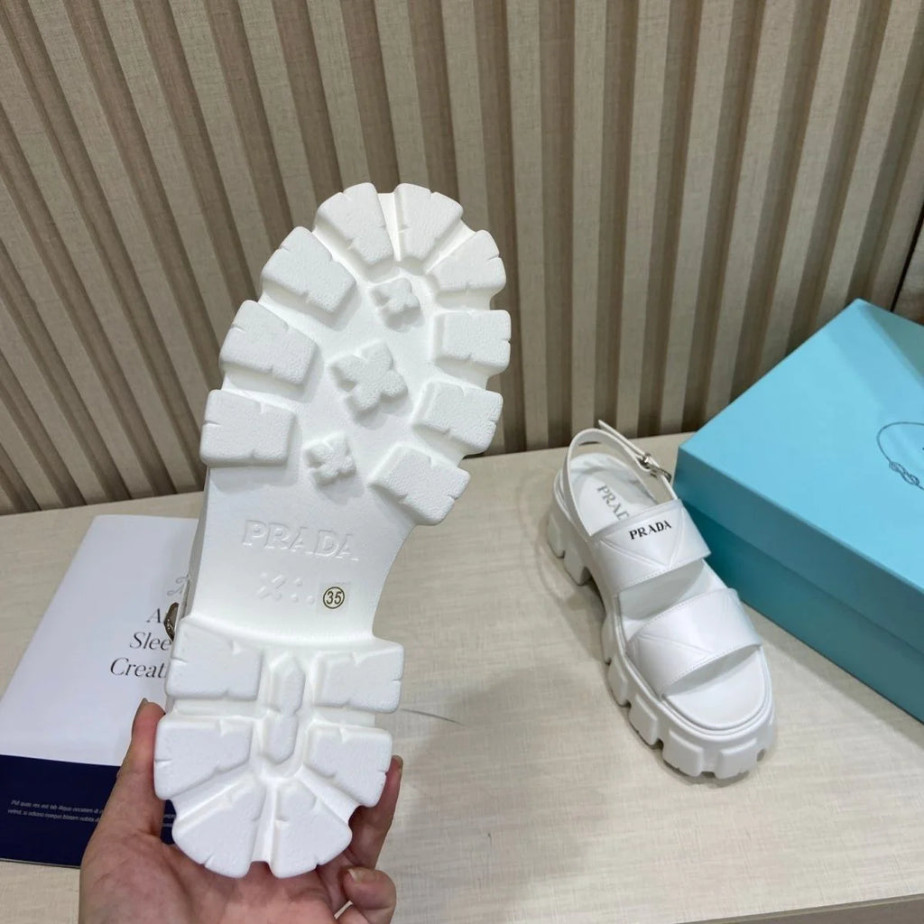 New Leather Platform Height-increasing Roman Shoes Round Toe Casual Sandals 1024030822