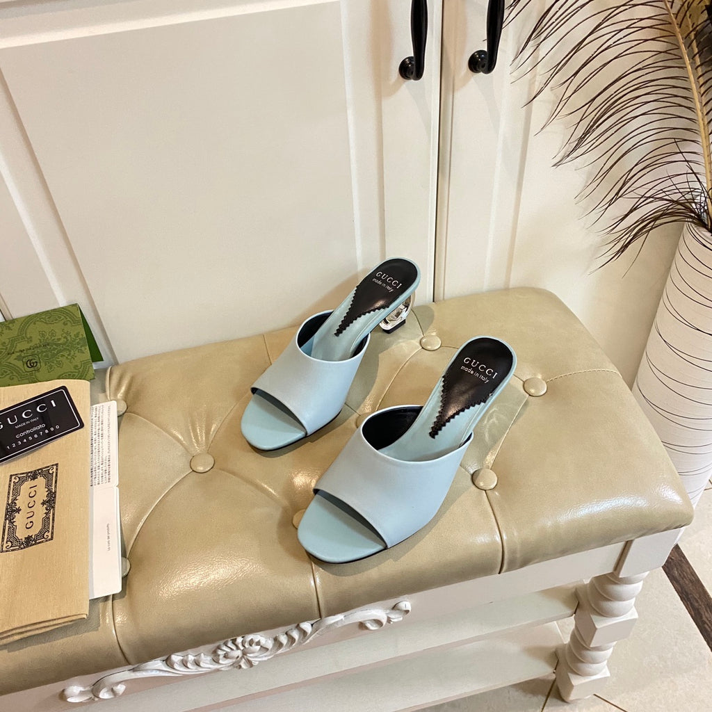 Gucc1 top fashion heel slippers 0724030803
