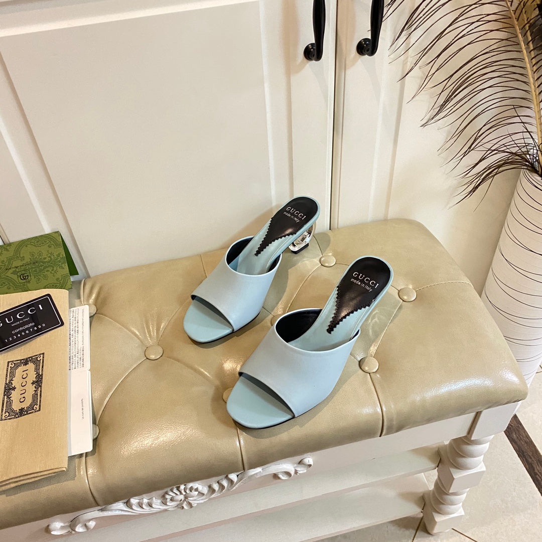 Gucc1 top fashion heel slippers 0724030803