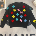 Round neck long sleeve knitted sweater top 9000914001