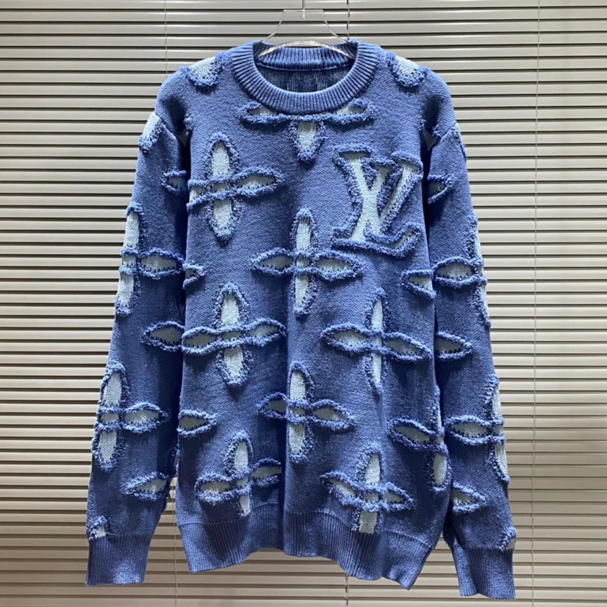 Classic vintage plush three-dimensional round neck sweater 1024110719