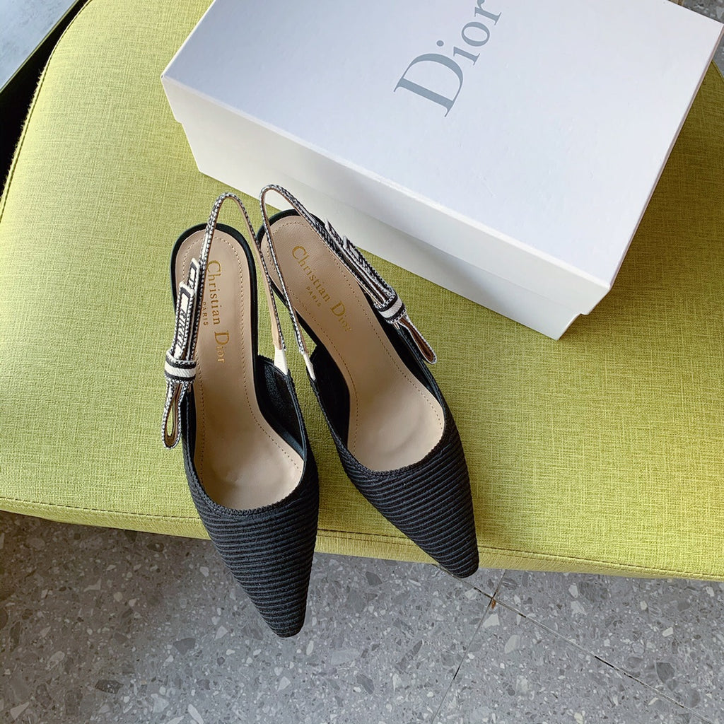 Dio Pointed bow letter ribbon slingback slingback shoes 0724070501