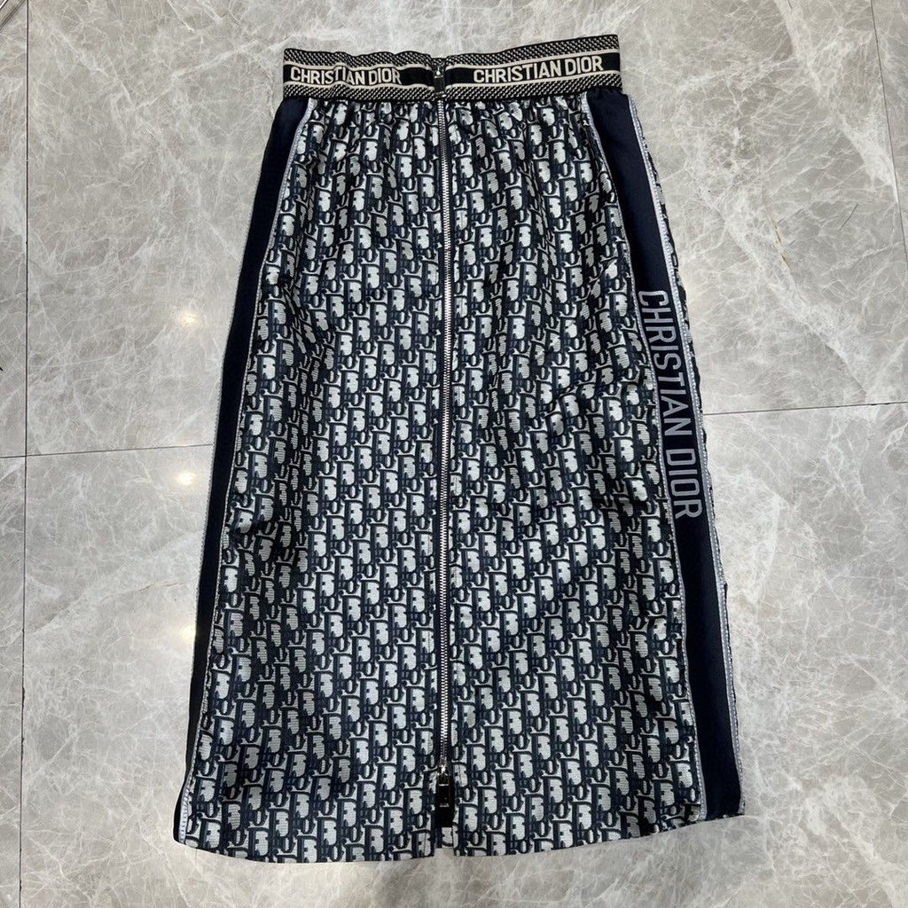 New style front center zipper side letter skirt women PD10041324