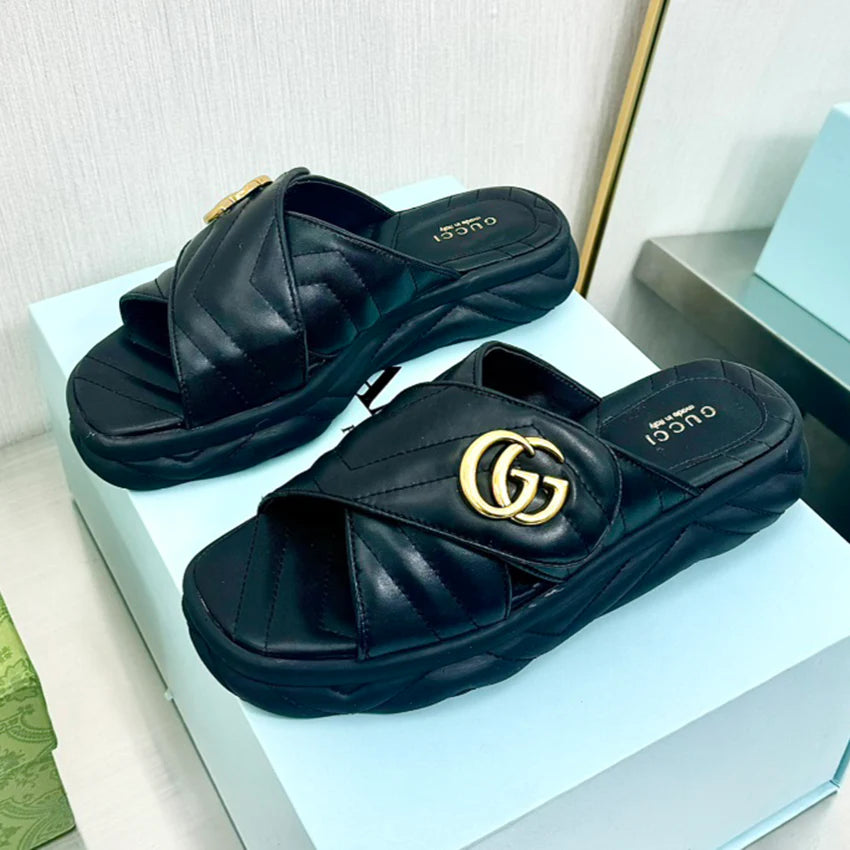 New pleated bread slippers 1024071015
