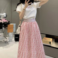 Fashion New Embroidered Full Print Skirt Two-piece 1024071205