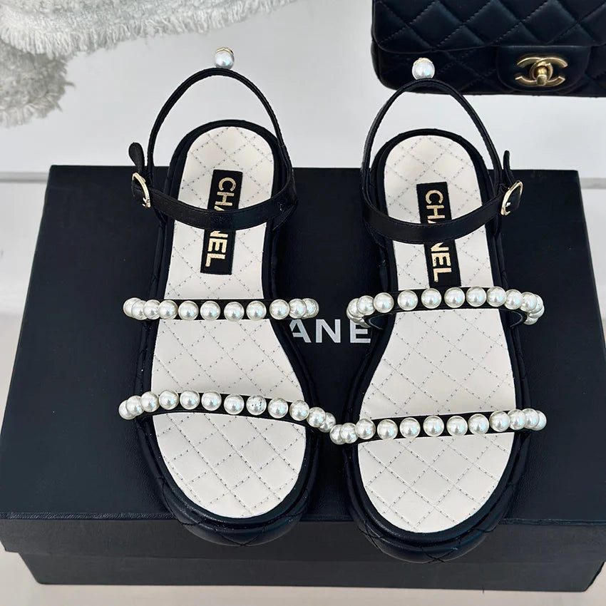 Fashion and versatile pearl chain sandals 1024052318