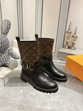 L stylish custom printed leather boots 0724102309