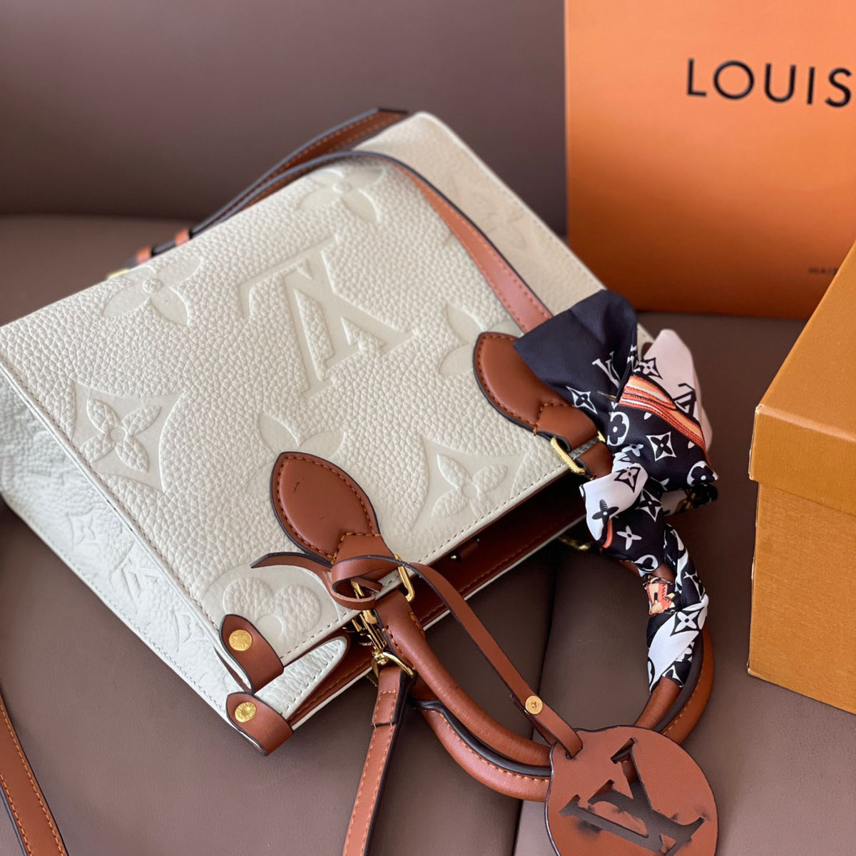 L Fashion Embossed Cowhide Bag XC24092411