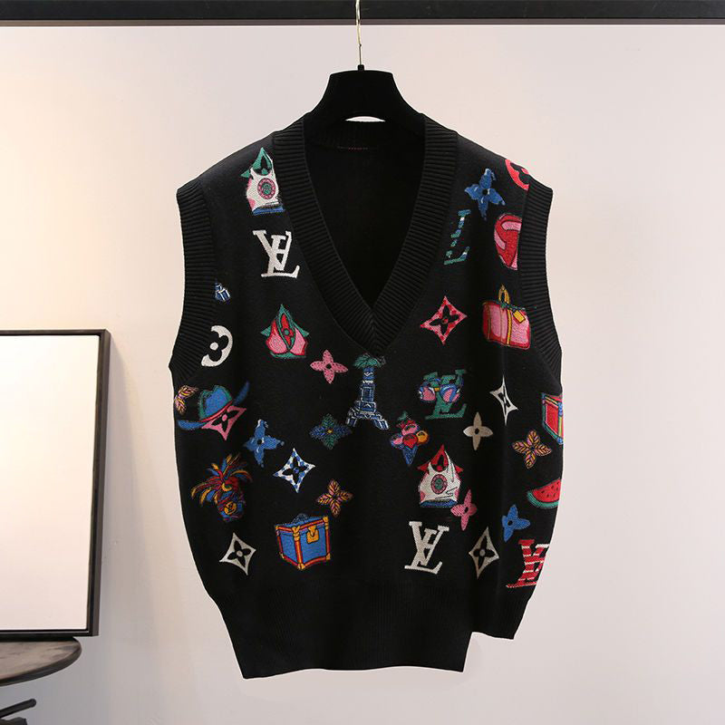 Fashion all-match sleeveless sweater vest PD1023081129