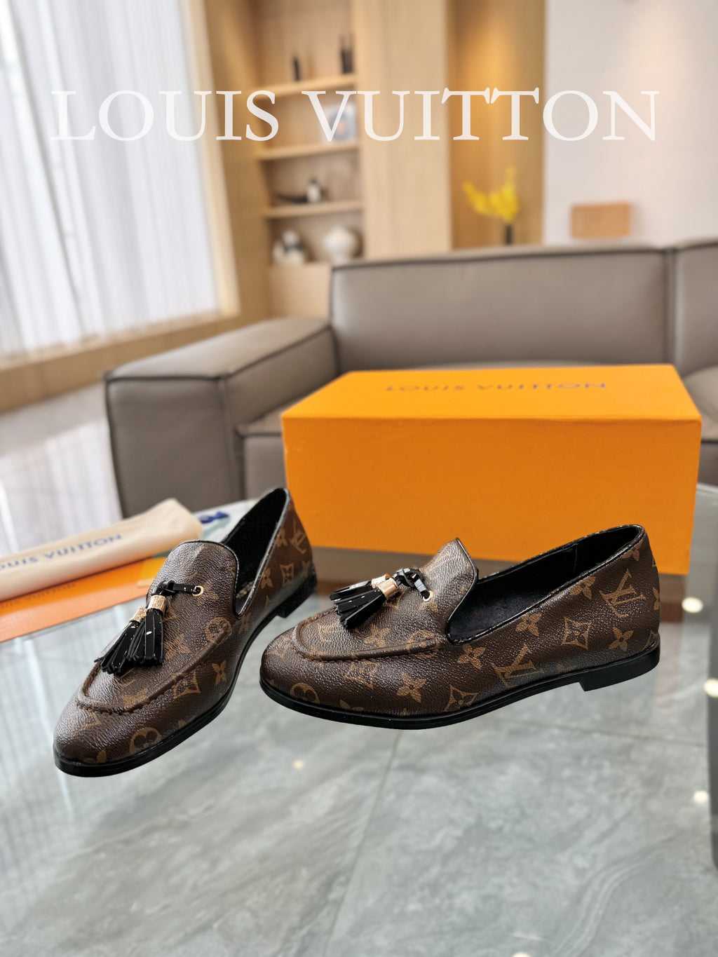 Unisex tassel printed loafers for men and women 0724052101