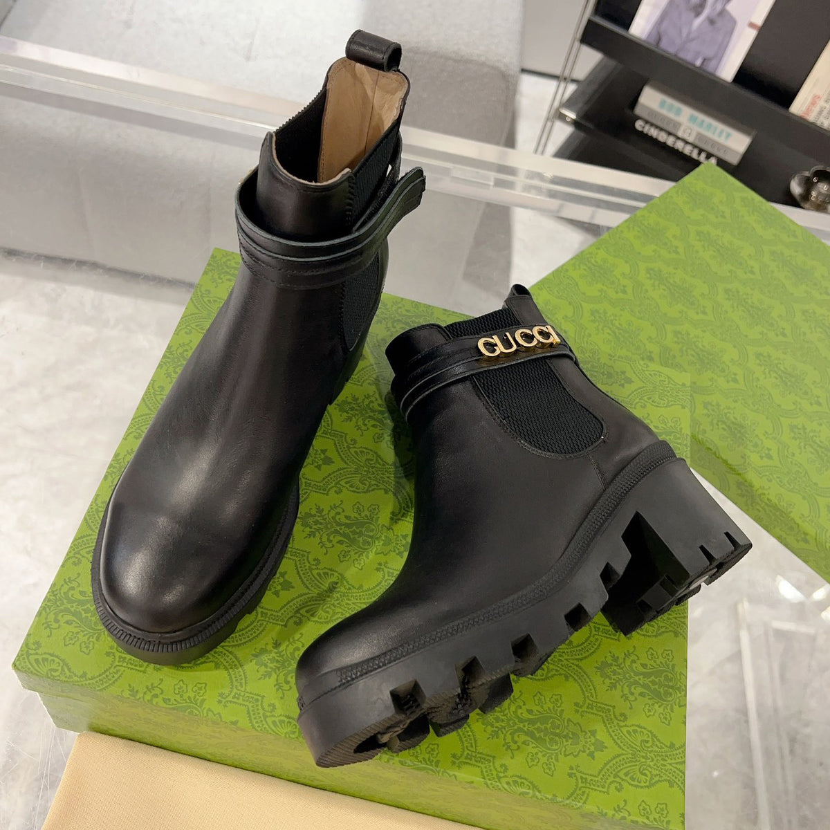 G fashion black leather boots XC0723110310