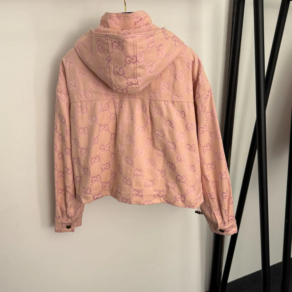 Long-sleeved hooded short trench coat 1425123010