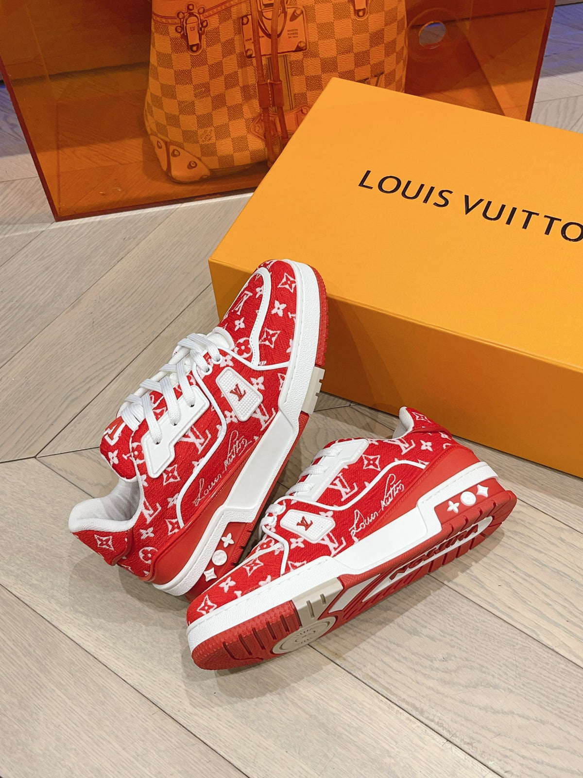 L couple limited series casual denim print sneakers 0725012402