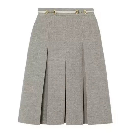 Horsebit Skirt Wool 1025051603