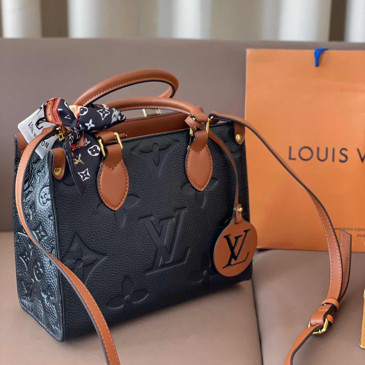 L Fashion Embossed Cowhide Bag XC24092411