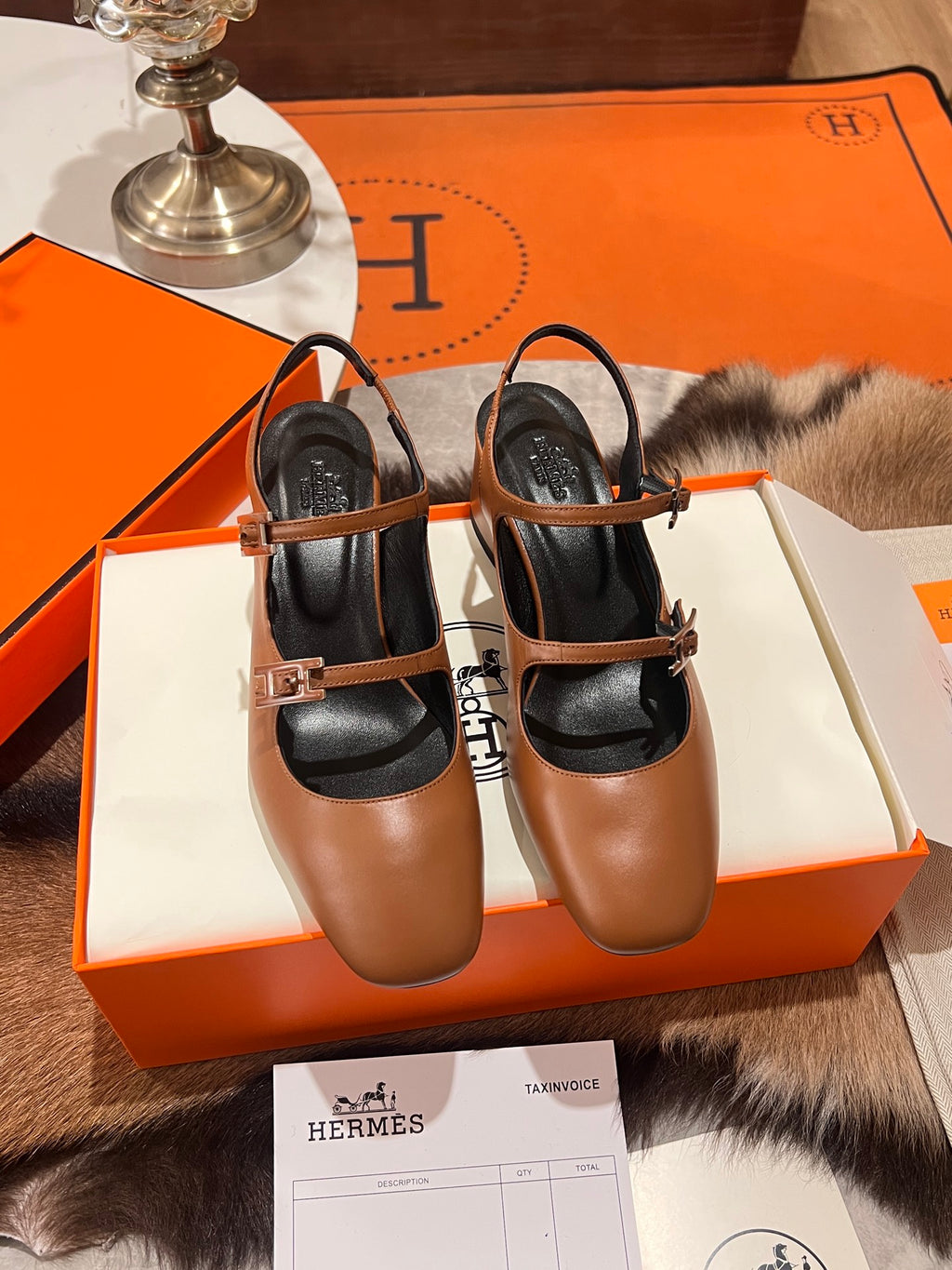 H Fashion Slip-in Chunky Heel Sandals 0725040902
