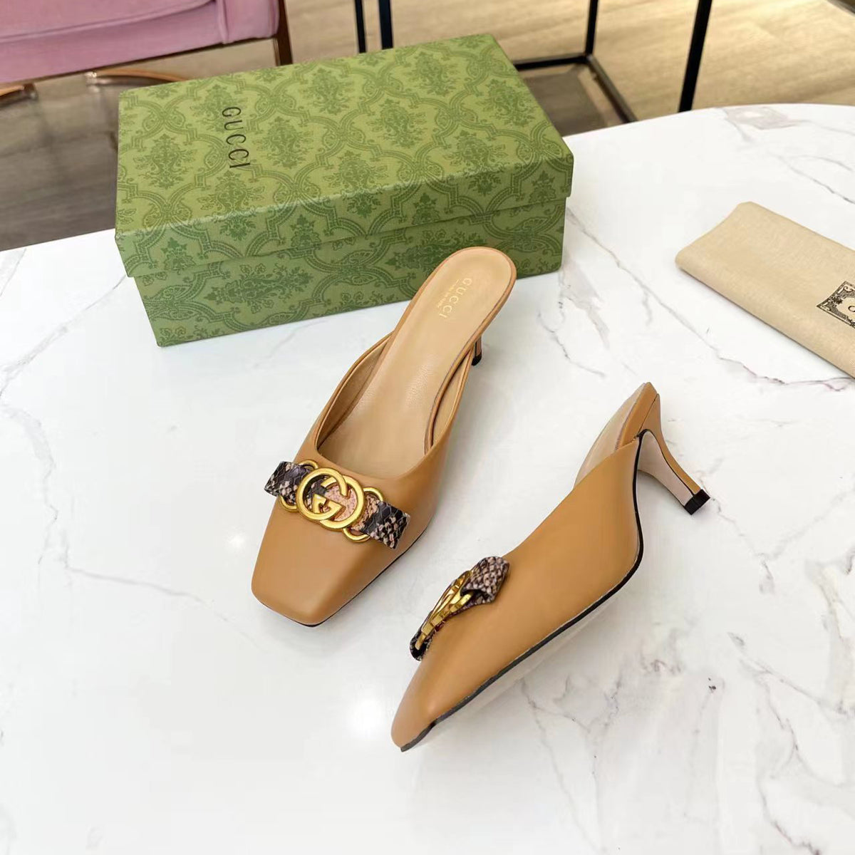 G－flat toe low heel leather shoes XC07062901