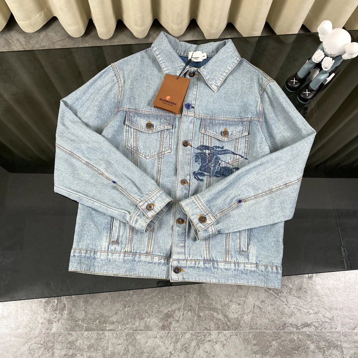 War horse rider printed denim jacket Unisex 1205021230
