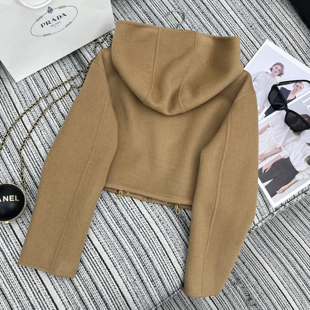 High end hooded knitted sweater 1024111506