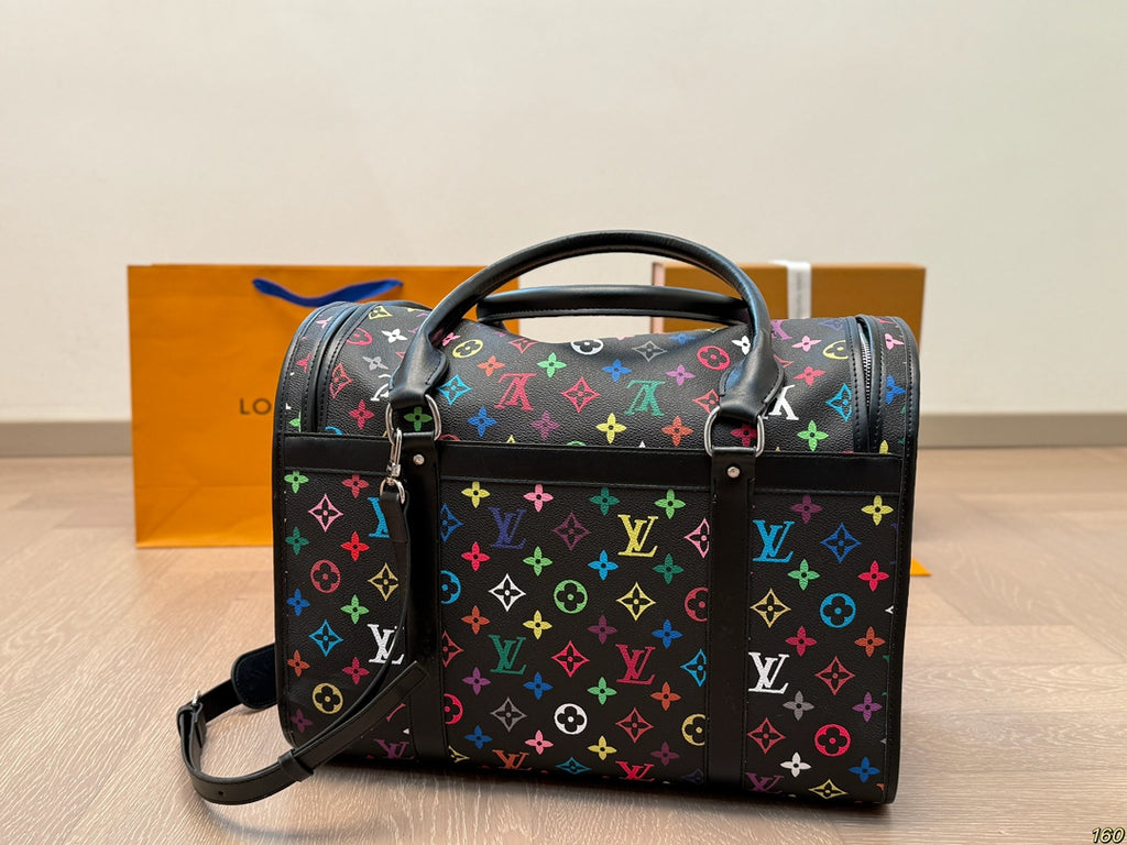 L fashion canvas print pet bag 0725022811