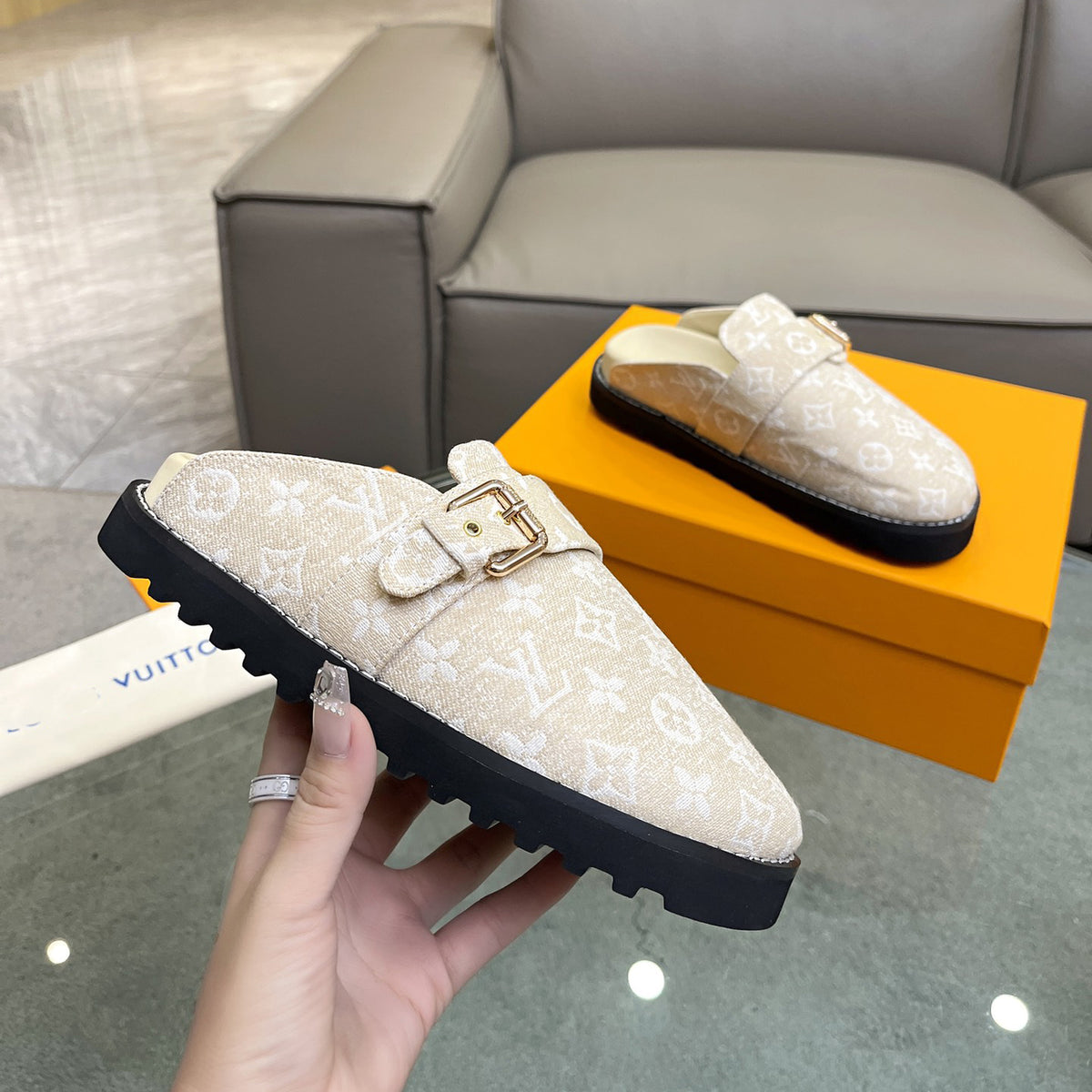 printed cotton slippers 03083